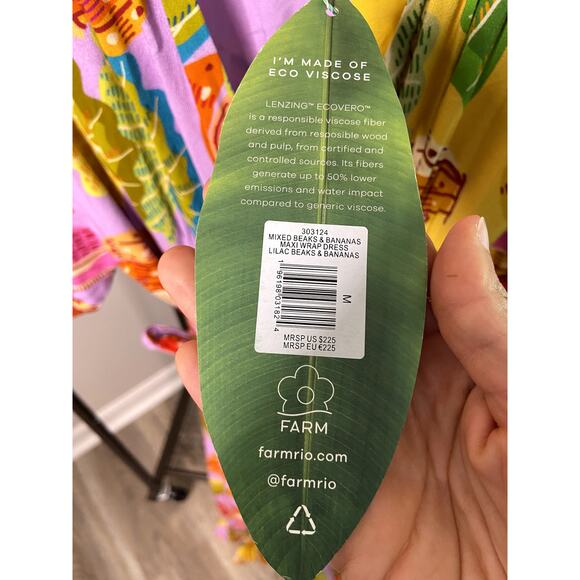 Farm Rio Beaks and Bananas Wrap Dress size M medium - Picture 5 of 8